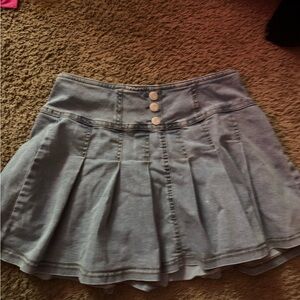 Vanilla Star Denim Skirt with Button Accents